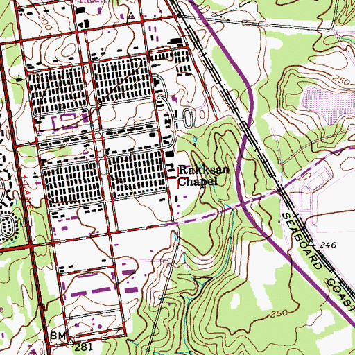 Topographic Map of Rakksan Chapel, NC
