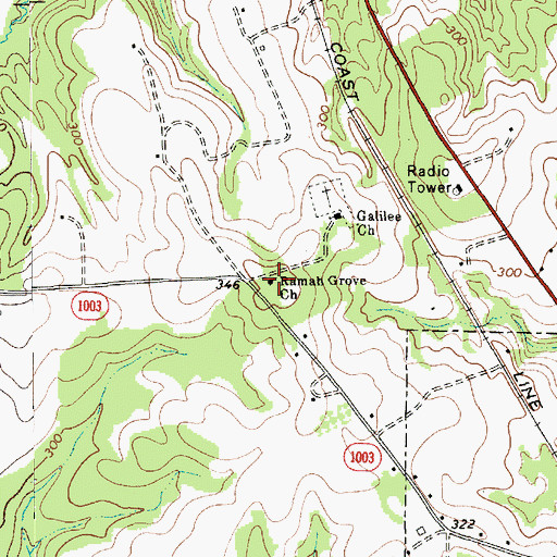 Topographic Map of Ramah Grove Church, NC