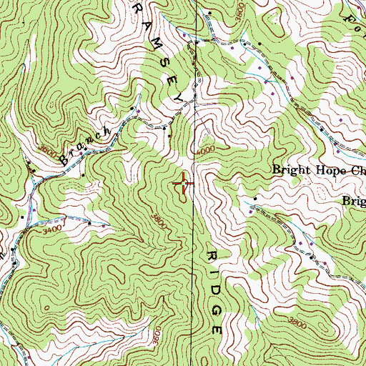 Topographic Map of Ramsey Ridge, NC