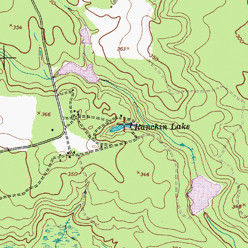 Topographic Map of Ranchin Lake, NC