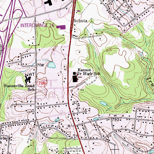 Topographic Map of Ranson Middle School, NC