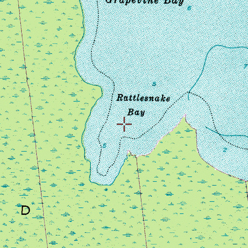 Topographic Map of Rattlesnake Bay, NC
