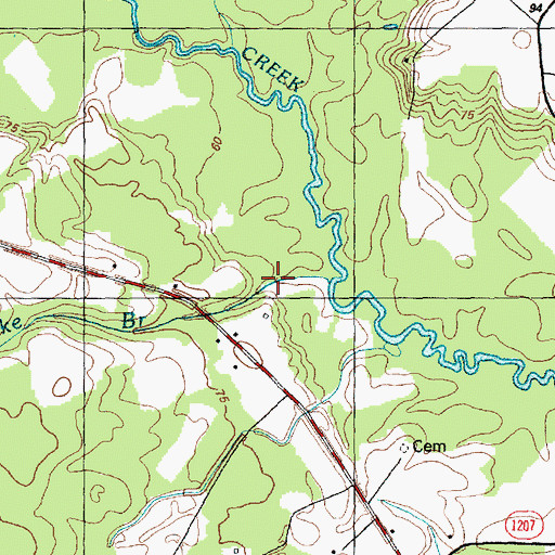 Topographic Map of Rattlesnake Branch, NC
