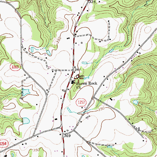 Topographic Map of Raven Rock Church, NC