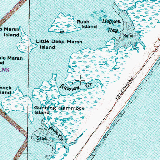 Topographic Map of Rawson Creek, NC