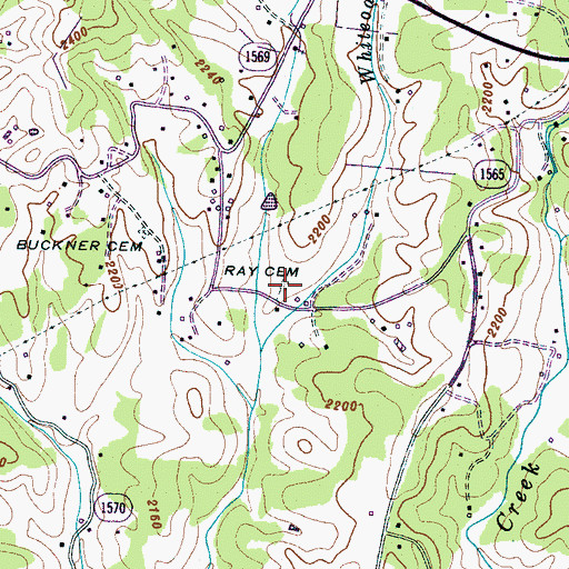 Topographic Map of Ray Cemetery, NC