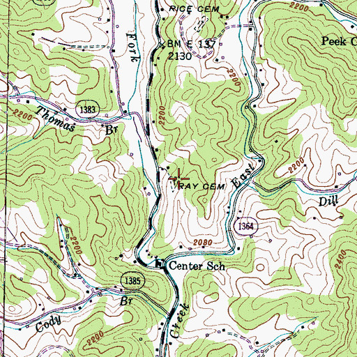 Topographic Map of Ray Cemetery, NC