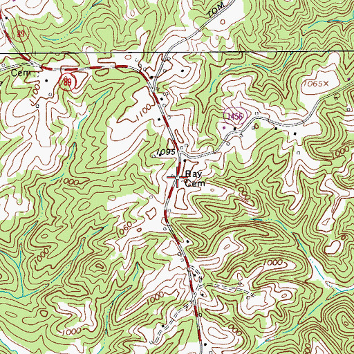 Topographic Map of Ray Cemetery, NC