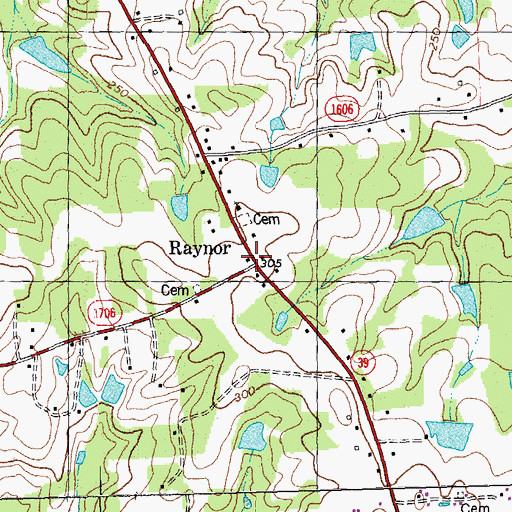 Topographic Map of Raynor, NC