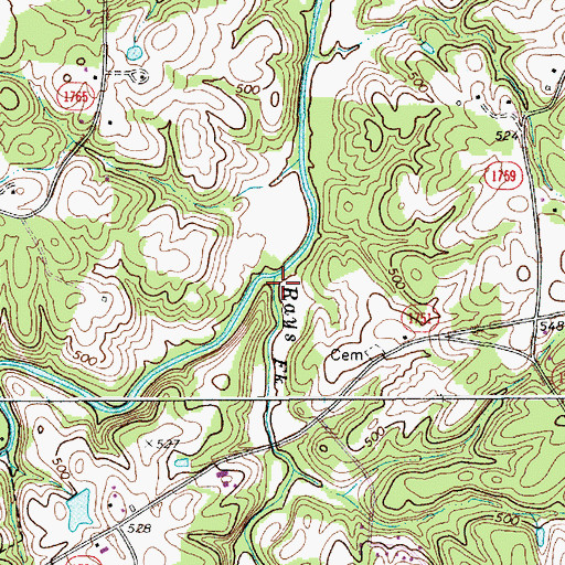 Topographic Map of Rays Fork, NC