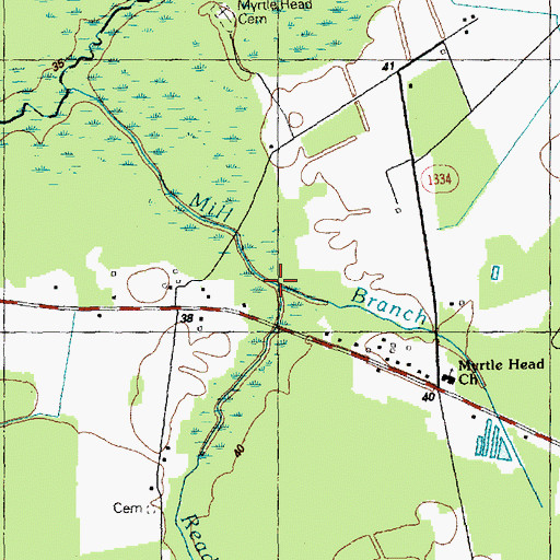 Topographic Map of Ready Branch, NC