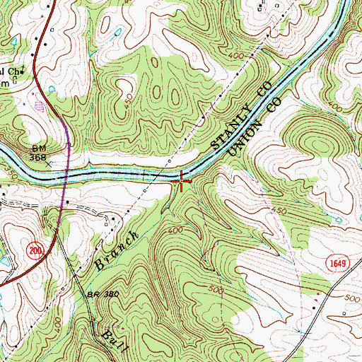 Topographic Map of Reason Branch, NC