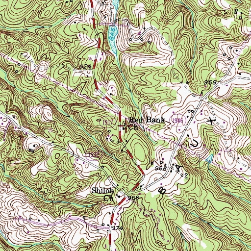 Topographic Map of Red Bank Church, NC
