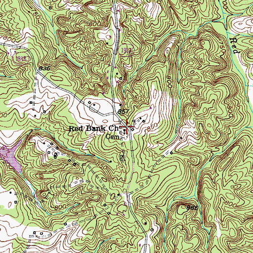 Topographic Map of Red Bank Church, NC