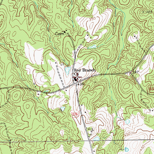 Topographic Map of Red Branch Church, NC