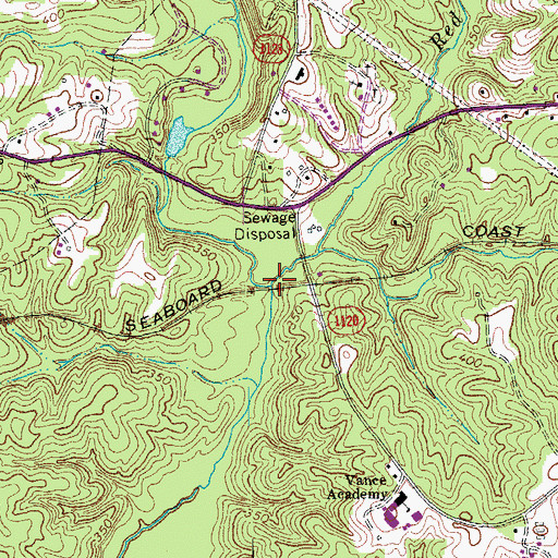 Topographic Map of Red Bud Creek, NC