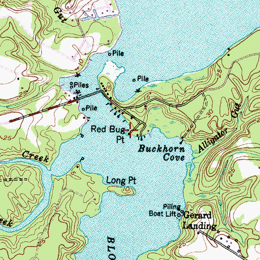 Topographic Map of Red Bug Point, NC