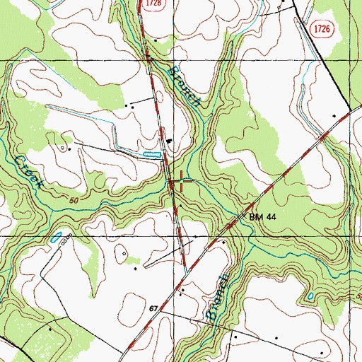 Topographic Map of Red Hill Branch, NC