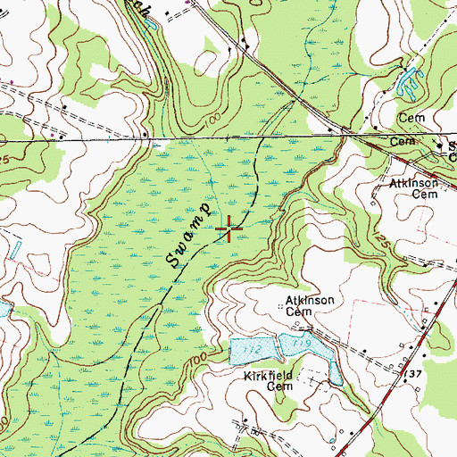 Topographic Map of Red Hill Branch, NC