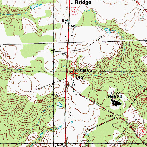 Topographic Map of Red Hill Church, NC