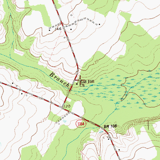 Topographic Map of Red Hill Church, NC
