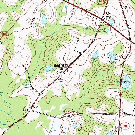 Topographic Map of Red Hill Church, NC