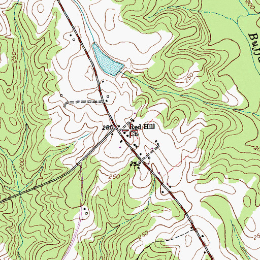 Topographic Map of Red Hill Church, NC
