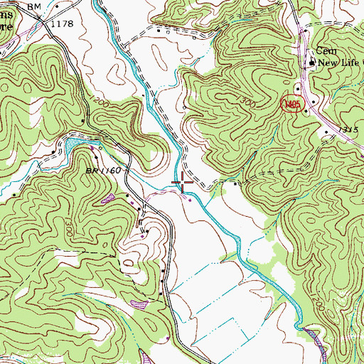 Topographic Map of Red Hill Creek, NC