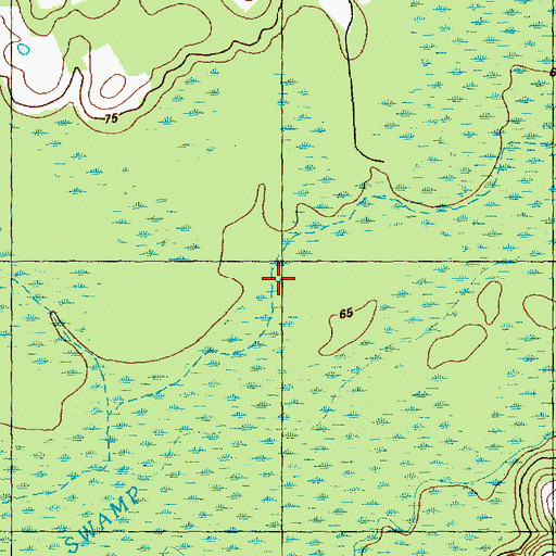 Topographic Map of Red Hill Swamp, NC