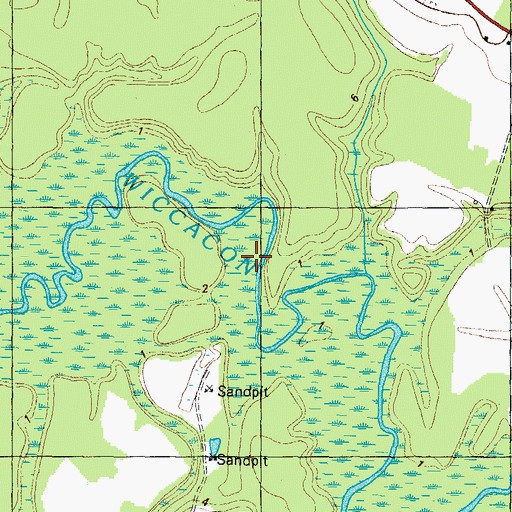 Topographic Map of Redbank Lodge, NC