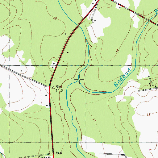 Topographic Map of Redbud Branch, NC