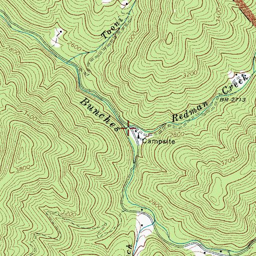 Topographic Map of Redman Creek, NC