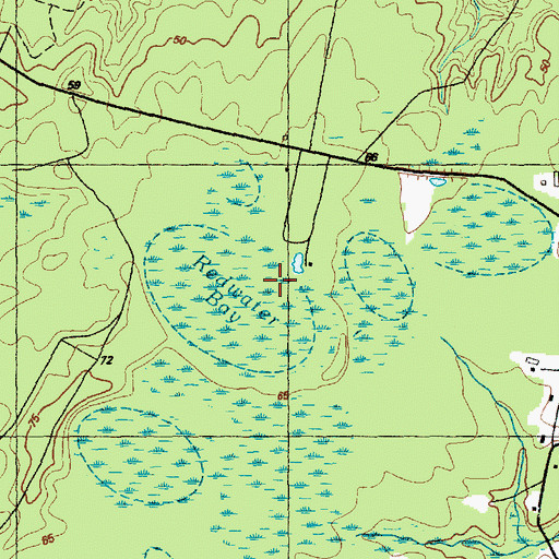 Topographic Map of Redwater Bay, NC
