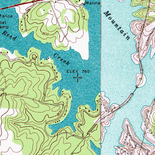 Topographic Map of Reed Creek, NC