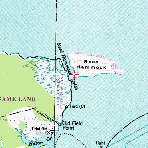 Topographic Map of Reed Hammock Ditch, NC