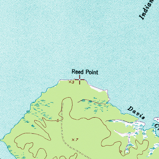 Topographic Map of Reed Point, NC