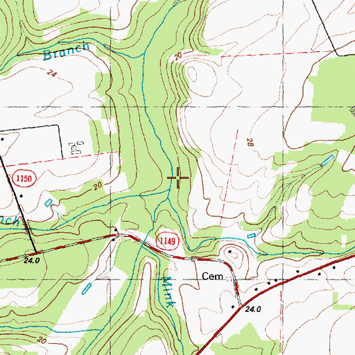 Topographic Map of Reedy Branch, NC