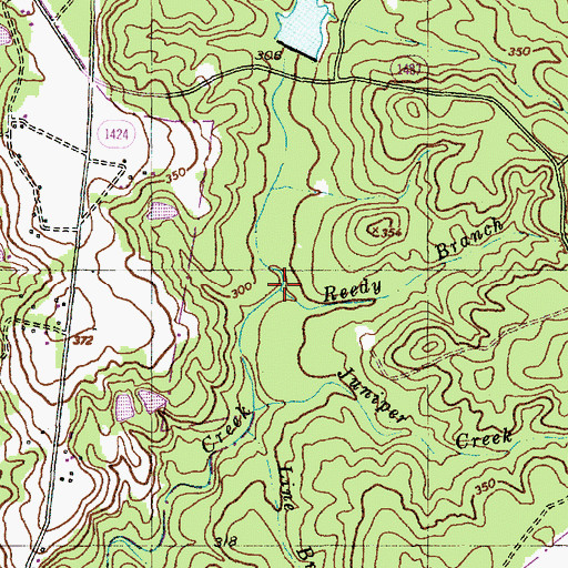 Topographic Map of Reedy Branch, NC