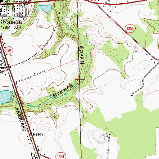 Topographic Map of Reedy Branch, NC