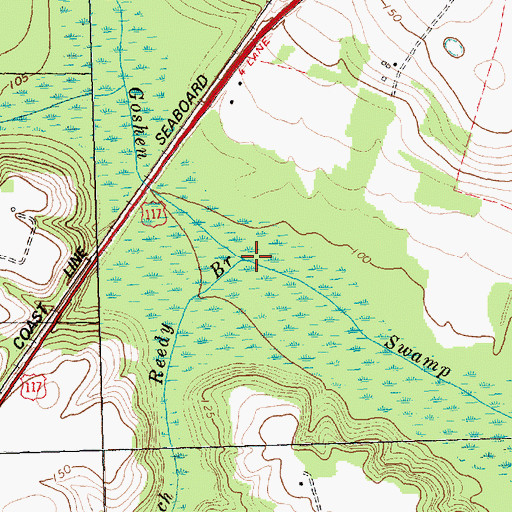 Topographic Map of Reedy Branch, NC