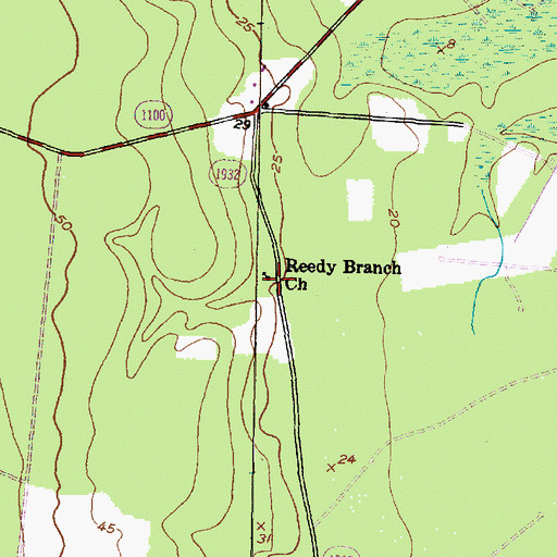 Topographic Map of Reedy Branch Church, NC