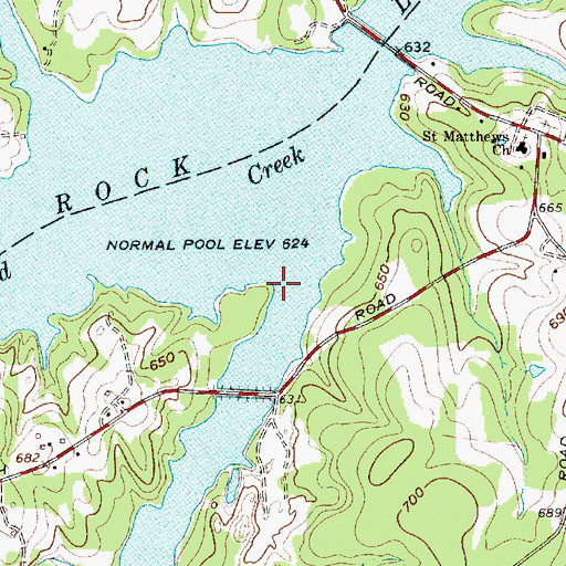 Topographic Map of Reedy Creek, NC