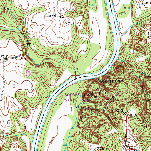 Topographic Map of Reedy Creek, NC