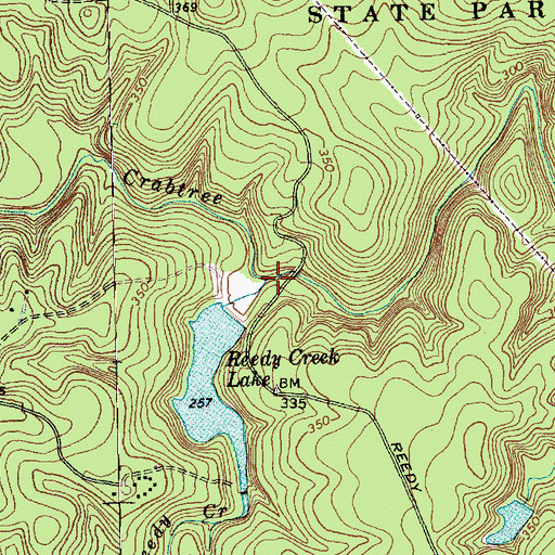Topographic Map of Reedy Creek, NC