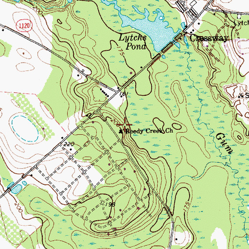 Topographic Map of Reedy Creek Church, NC