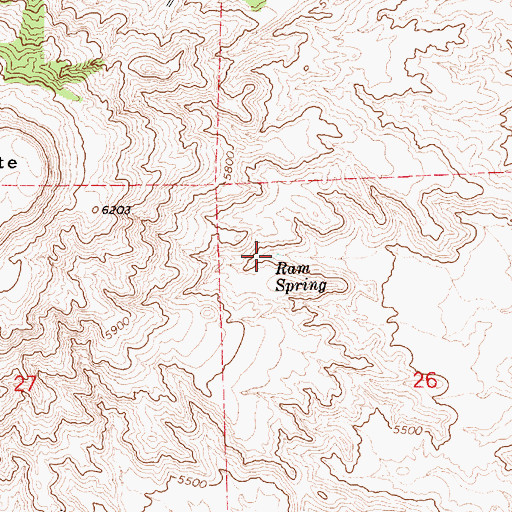 Topographic Map of Ram Spring, AZ