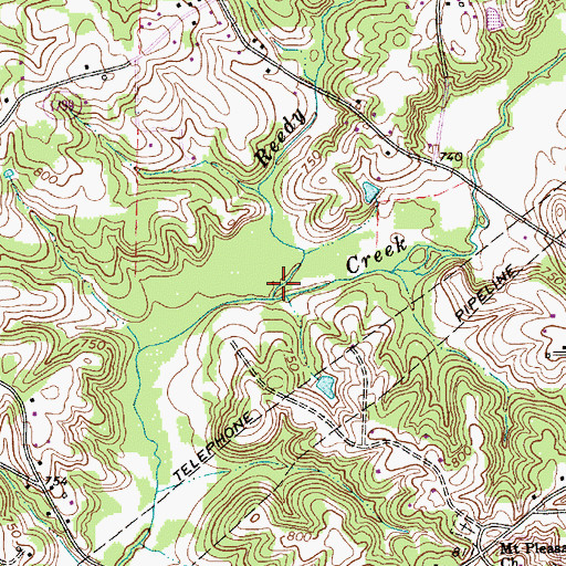 Topographic Map of Reedy Run, NC