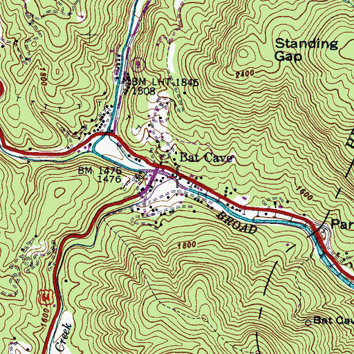 Topographic Map of Reedypatch Creek, NC