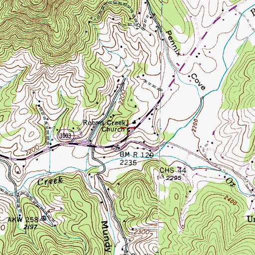 Topographic Map of Reems Creek Church, NC