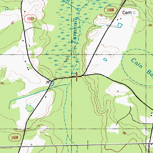 Topographic Map of Reeves Ford, NC